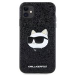 Karl Lagerfeld nakładka do iPhone 11 / XR KLHCN61G2CPK czarna hardcase Glitter Choupette Patch