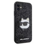 Karl Lagerfeld nakładka do iPhone 11 / XR KLHCN61G2CPK czarna hardcase Glitter Choupette Patch