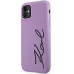 Karl Lagerfeld nakładka do iPhone 11 / Xr KLHCN61SKSVGU purpurowa hardcase Silicone Signature