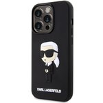 Karl Lagerfeld nakładka do iPhone 14 Pro 6,1" KLHCP14L3DRKINK czarne hardcase Rubber Ikonik 3D
