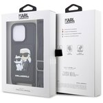 Karl Lagerfeld nakładka do iPhone 14 Pro 6,1" KLHCP14LCSAKCPMK czarne hardcase Crossbody Saffiano Karl & Choupette