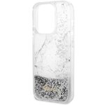 Guess nakładka do iPhone 14 Pro 6,1" GUHCP14LLCSGSGH biała hard case Liquid Glitter Marble