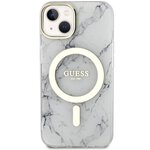 Guess nakładka do iPhone 14 Plus 6,7" GUHMP14MPCUMAH biała hard case Marble MagSafe
