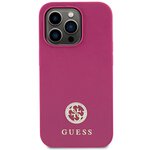 Guess nakładka do iPhone 15 Pro Max 6,7" GUHCP15XPS4DGPP różowa HC PU 4G Metal Logo Strass