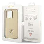 Guess nakładka do iPhone 15 Pro 6,1" GUHCP15LPS4DGPD złota HC PU 4G Metal Logo Strass