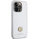 Guess nakładka do iPhone 15 Pro Max 6,7" GUHCP15XPS4DGPS srebrna HC PU 4G Metal Logo Strass