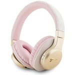 Guess słuchawki nauszne Bluetooth GUBH604GEMP różowe 4G PU Leather With Script Metal Logo