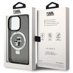 Karl Lagerfeld nakładka do iPhone 15 Pro Max 6,7" KLHMP15XHMRSKCK czarna hardcase Ring Stand Karl&Choupettte MagSafe