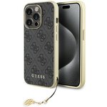 Guess nakładka do 15 Pro 6.1" GUHCP15LGF4GGR szara hardcase 4G Charms Collection