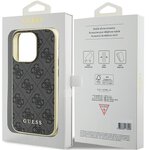 Guess nakładka do 15 Pro 6.1" GUHCP15LGF4GGR szara hardcase 4G Charms Collection