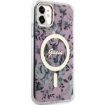 Guess nakładka do iPhone 11 / Xr 6.1" GUHMN61HCFWSP różowa hardcase Flower MagSafe