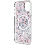 Guess nakładka do iPhone 11 / Xr 6.1" GUHMN61HCFWSP różowa hardcase Flower MagSafe
