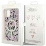 Guess nakładka do iPhone 11 / Xr 6.1" GUHMN61HCFWSP różowa hardcase Flower MagSafe