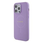 Guess nakładka do iPhone 15 Pro 6.1" GUHMP15LPSAHMCU fioletowa hardcase Saffiano MagSafe