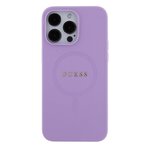 Guess nakładka do iPhone 15 Pro 6.1" GUHMP15LPSAHMCU fioletowa hardcase Saffiano MagSafe