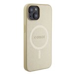 Guess nakładka do iPhone 15 Plus 6.7" GUHMP15MPSAHMCB złota hardcase Saffiano MagSafe