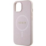 Guess nakładka do iPhone 15 Plus 6.7" GUHMP15MPSAHMCP różowa hardcase Saffiano MagSafe