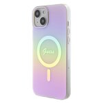 Guess nakładka do iPhone 15 6.1" GUHMP15SHITSP różowa hardcase IML Iridescent MagSafe