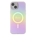 Guess nakładka do iPhone 15 6.1" GUHMP15SHITSP różowa hardcase IML Iridescent MagSafe