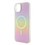 Guess nakładka do iPhone 15 6.1" GUHMP15SHITSP różowa hardcase IML Iridescent MagSafe