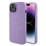 Guess nakładka do iPhone 15 6.1" GUHMP15SPSAHMCU fioletowa hardcase Saffiano MagSafe