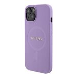 Guess nakładka do iPhone 15 6.1" GUHMP15SPSAHMCU fioletowa hardcase Saffiano MagSafe