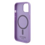 Guess nakładka do iPhone 15 6.1" GUHMP15SPSAHMCU fioletowa hardcase Saffiano MagSafe