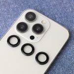 Zestaw szkieł na aparat do iPhone 14 Pro / 14 Pro Max 6,7" czarna ramka (3 sztuki)