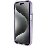 Guess nakładka do iPhone 15 Pro Max 6,7" GUHMP15XHRSGSU fioletowa HC RING STAND MAGSAFE SCRIPT LOGO GLITTER