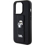 Karl Lagerfeld nakładka do iPhone 15 Pro Max 6,7" KLHCP15XGSAKCPK czarna HC GRIPSTAND SAFFIANO KC PINS