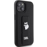 Karl Lagerfeld nakładka do iPhone 15 Plus 6,7" KLHCP15MGSACHPK czarna HC GRIPSTAND SAFFIANO CHOUPETTE PINS