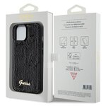 Guess nakładka do iPhone 14 6,1" GUHCP14SPSFDGSK HC SEQUIN SCRIPT METAL czarna