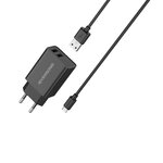 Riversong ładowarka sieciowa SafeKub D2 2x USB 12W czarna + kabel USB - microUSB AD29 + CM85