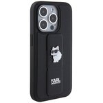 Karl Lagerfeld nakładka do iPhone 14 Pro 6,1" KLHCP14LGSACHPK HC GRIPSTAND SAFFIANO CHOUPETTE PINS czarna