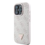 GUESS futerał do IPHONE 16 Pro GUHCP16LP4TDPP (PU Leather 4G Triangle Strass) różowy