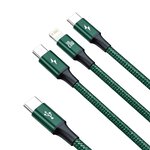 Baseus kabel 3w1 Rapid PD USB-C - micro USB + Lightning + USB-C 1,5m zielony 20W