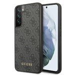 Oryginalne Etui GUESS Hardcase GUHCS22SG4GFGR do Samsung S22 (4G Metal Gold Logo / szary)