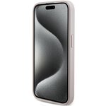 Guess nakładka do iPhone 15 Pro 6,1" GUHMP15LG4GFRP różowa HC MAGSAFE PU 4G RING CLASSIC LOGO