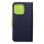 Kabura Fancy Book do IPHONE 15 PRO granatowy / limonkowy