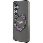 Guess nakładka do Samsung Galaxy S24 GUHMS24SHFWFCK czarna HC MAGSAFE IML FLOWERS WREATH