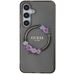 Guess nakładka do Samsung Galaxy S24 GUHMS24SHFWFCK czarna HC MAGSAFE IML FLOWERS WREATH