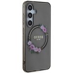 Guess nakładka do Samsung Galaxy S24 GUHMS24SHFWFCK czarna HC MAGSAFE IML FLOWERS WREATH