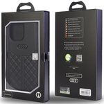 Audi nakładka do iPhone 13 Pro Max 6,7" AU-TPUPCIP13PM-Q8/D1-BK czarna hardcase Genuine Leather