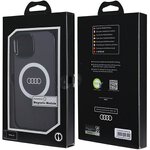 Audi nakładka do iPhone 15 6,1" czarna IML Big Logo MagSafe Case