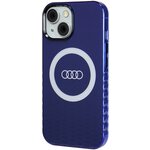 Audi nakładka do iPhone 15 6,1" niebieska IML Big Logo MagSafe Case