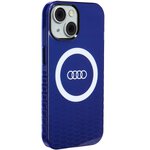Audi nakładka do iPhone 15 6,1" niebieska IML Big Logo MagSafe Case