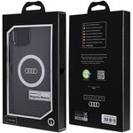 Audi nakładka do iPhone 15 Plus 6,7" czarna IML Big Logo MagSafe Case