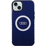 Audi nakładka do iPhone 15 Plus 6,7" niebieska IML Big Logo MagSafe Case