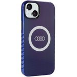 Audi nakładka do iPhone 15 Plus 6,7" niebieska IML Big Logo MagSafe Case