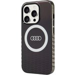 Audi nakładka do iPhone 15 Pro 6,1" czarna IML Big Logo MagSafe Case